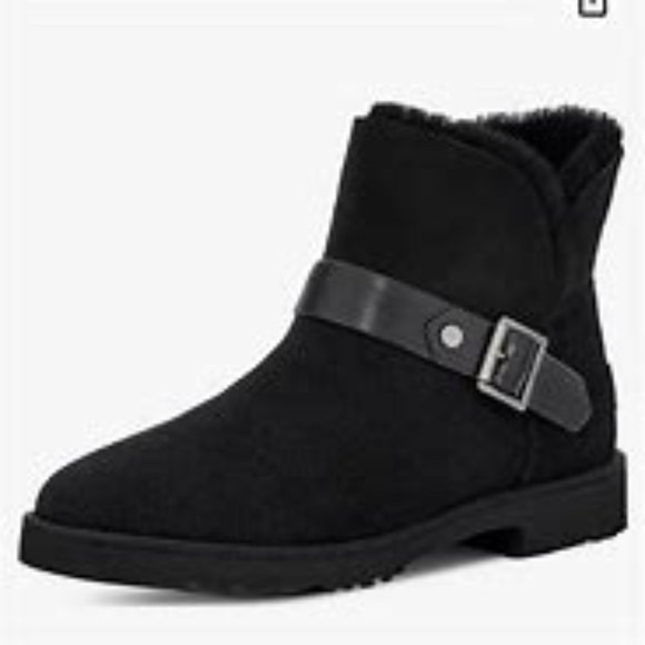Ugg $150 Australia Romely Short Buckle Boot Black Sz 10 NIB! - Picture 2 of 6